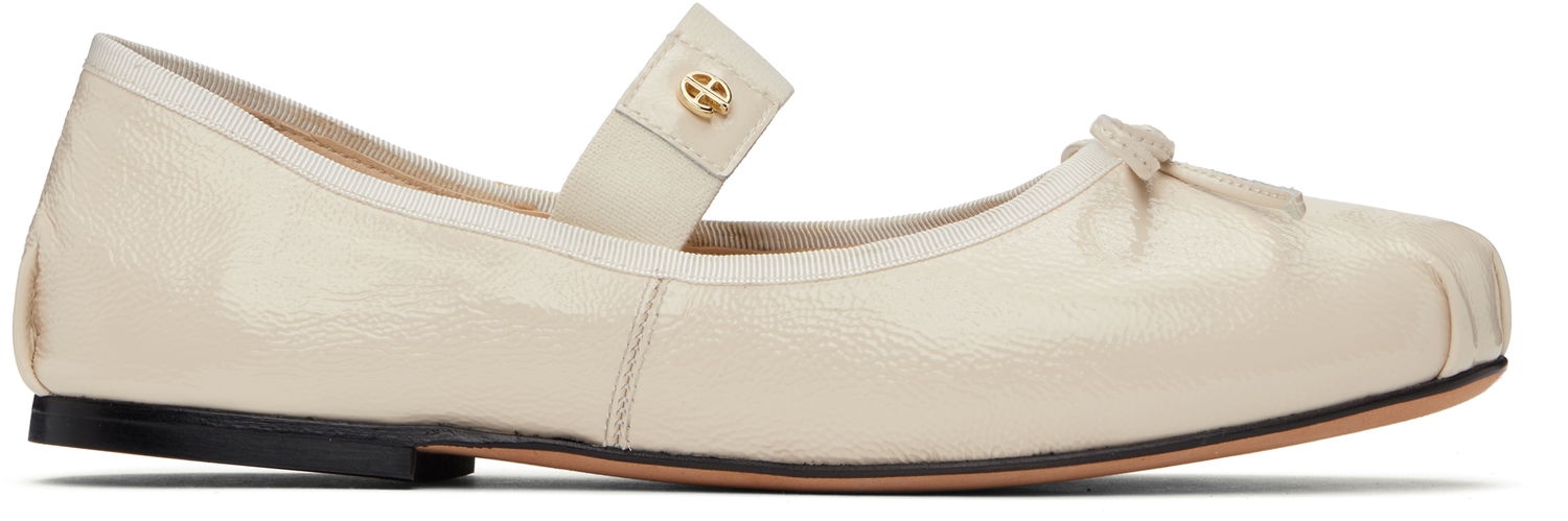 Облекло Anine Bing ANINE BING Jolie Ballerina Flats Бяло | A-14-11216-IVY17, 0