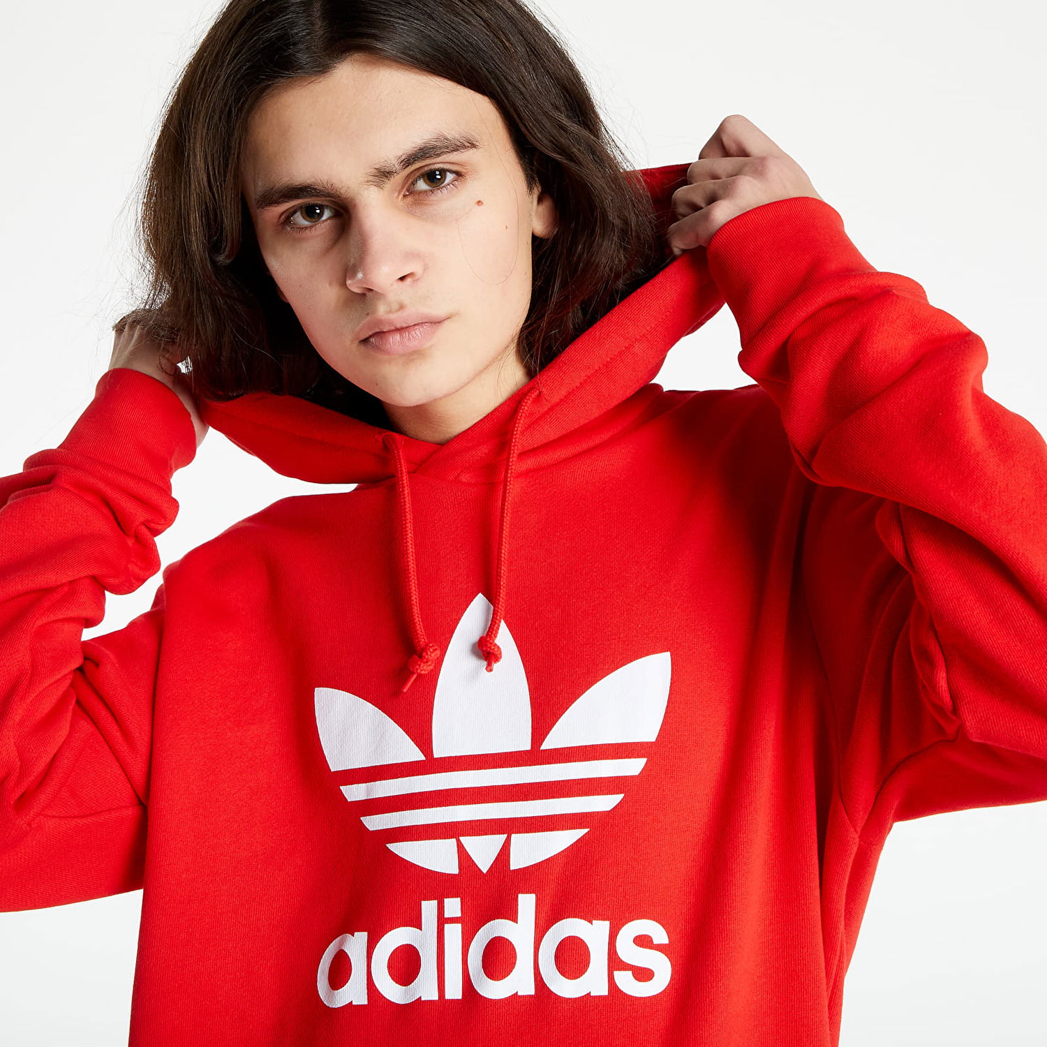 Суитчър adidas Originals Trefoil Hoodie Червено | HE9500, 1