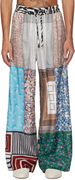 Marine Serre Regenerated Silk Scarves Drawstring Patchwork Sweatpants