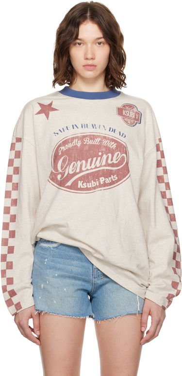 Тениска Ksubi Ksubi Pitt Lane Boyfriend Long Sleeve T-Shirt Бежово | WPF25TE006, 0