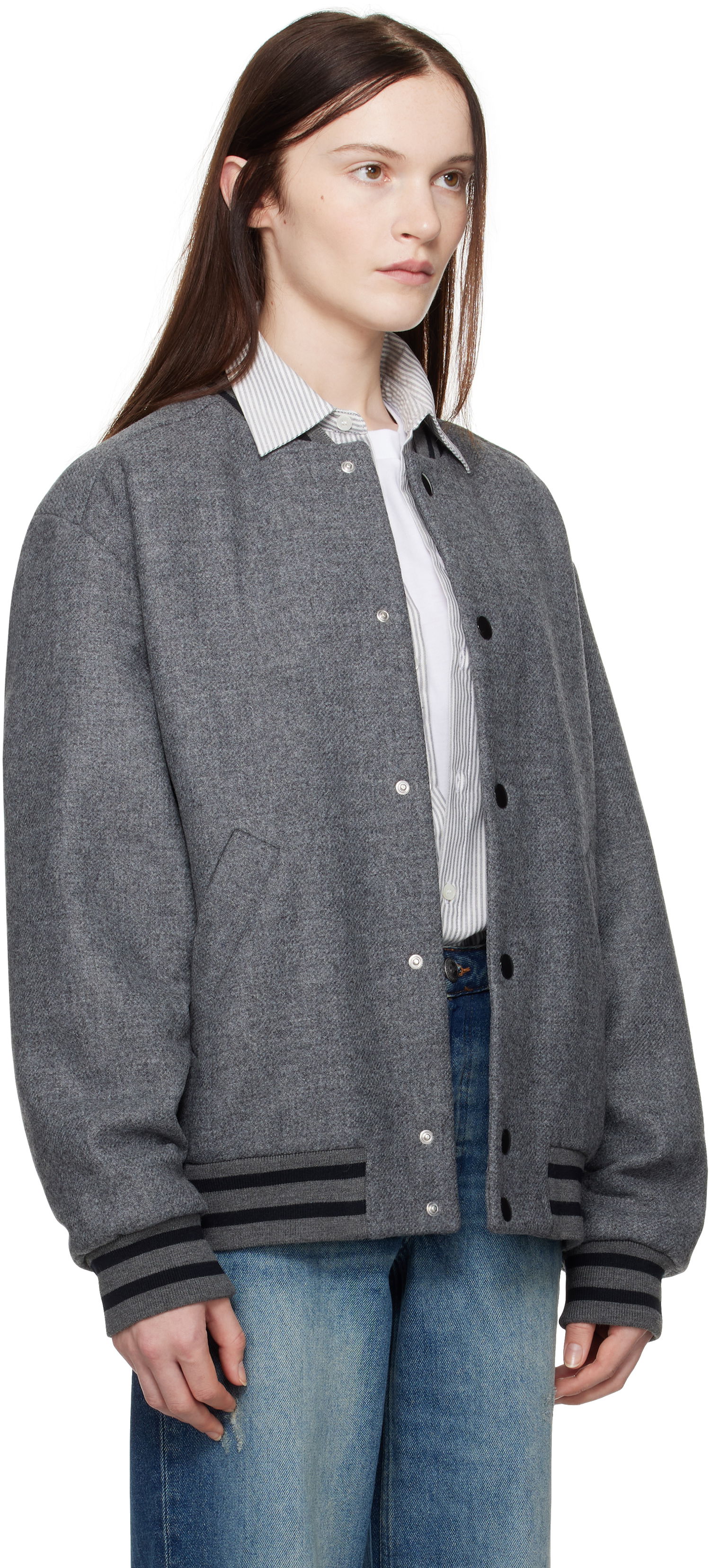Яке бомбър A.P.C. Wool Bomber Jacket Сиво | WVBEB-M02974, 1