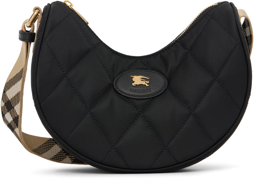 Чанта през рамо Burberry Burberry Quilted Horseshoe Crossbody Bag Черно | 8111928