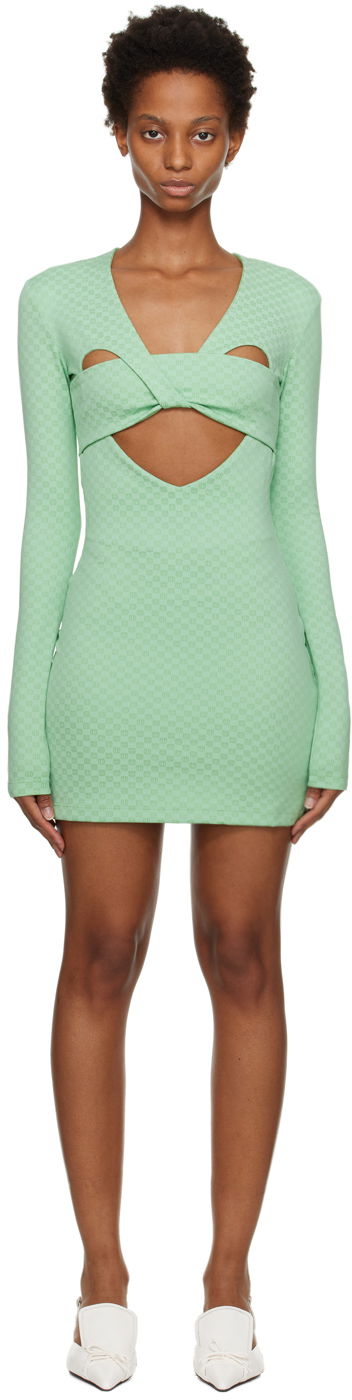 Pокля Ambush Monogram Cutout Minidress Зелено | BWDB026F22JER0015151