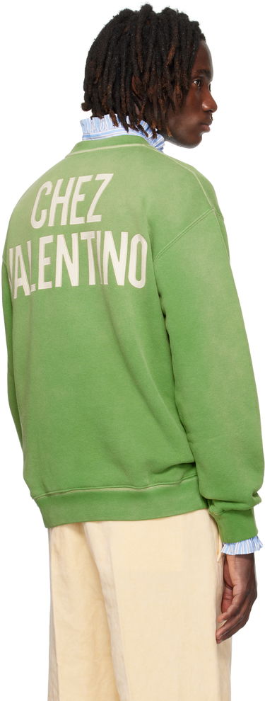 Суитчър Valentino Valentino 'Chez Valentino' Print Cotton Sweatshirt Зелено | 7V3MF29NAYH, 2