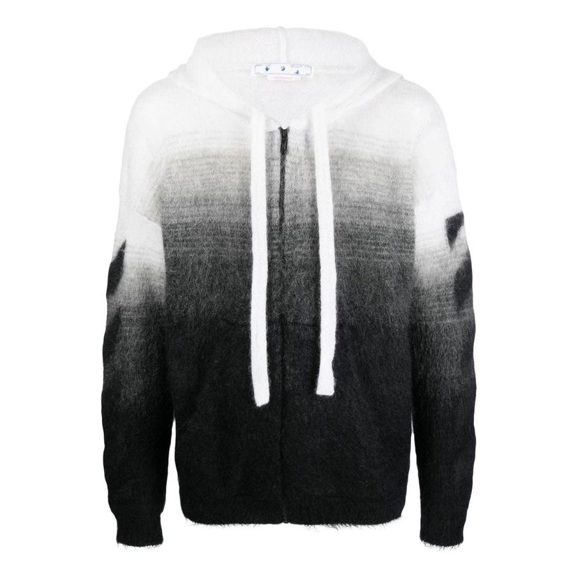 Пуловер Off-White Drawstring Knit Zipper Jacket Бяло | OMHA132C99KNI0011010