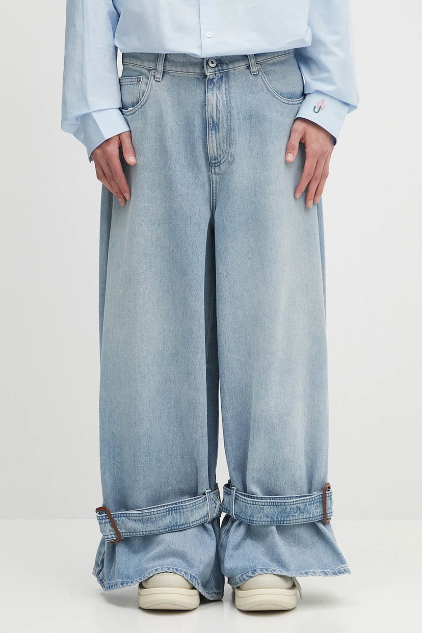 Дънки JW Anderson Wide-leg Buckled Cuff Jeans Синьо | DT0107.PG1735.804