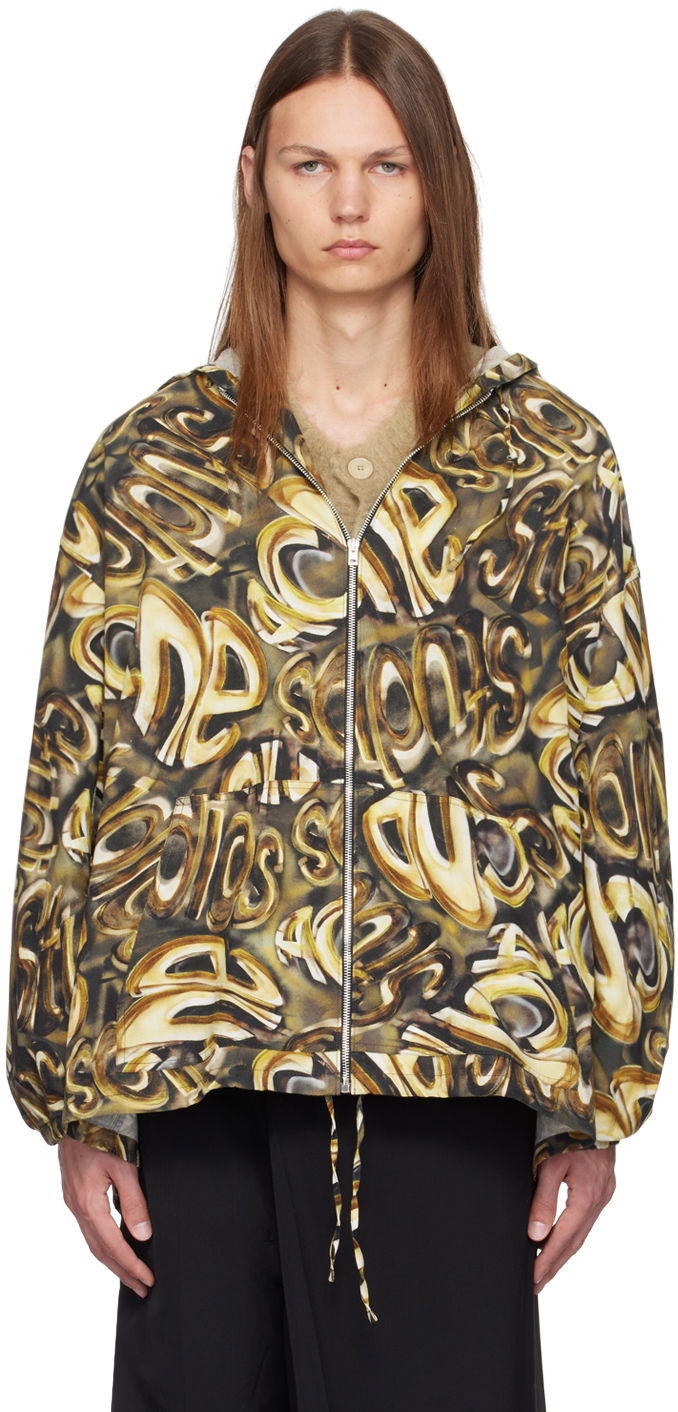 Яке Acne Studios Black & Gold Hooded Logo Jacket Бежово | B90787-, 0