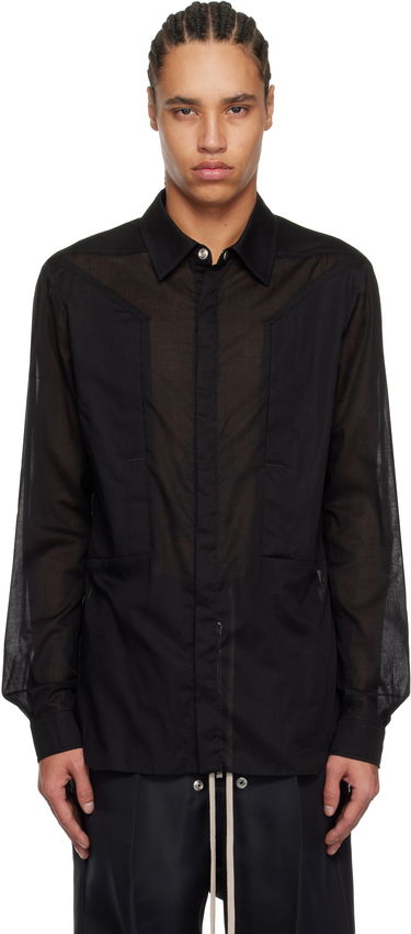 Риза Rick Owens Rick Owens Hollywood Fogpocket Shirt Черно | RU01E5237 CV, 0