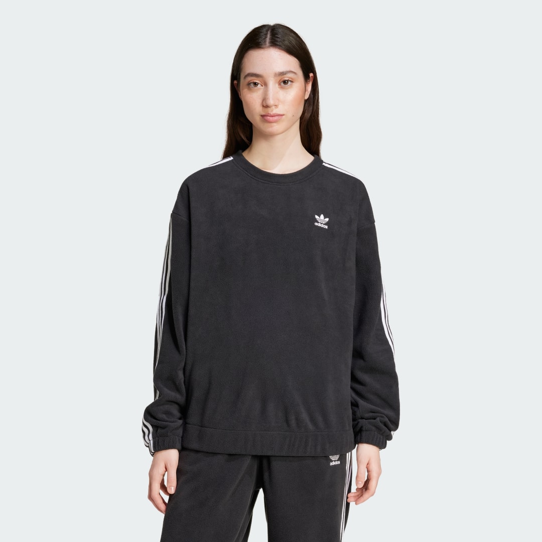 Суитчър adidas Performance Fleece Crew Loose Sweatshirt Черно | IY7271, 0