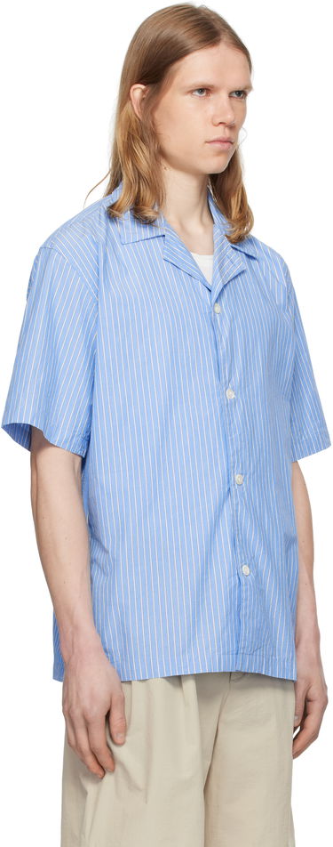 Риза NORSE PROJECTS Norse Projects Mads Poplin Stripe Short Sleeve Shirt Бяло | N40-0831, 4