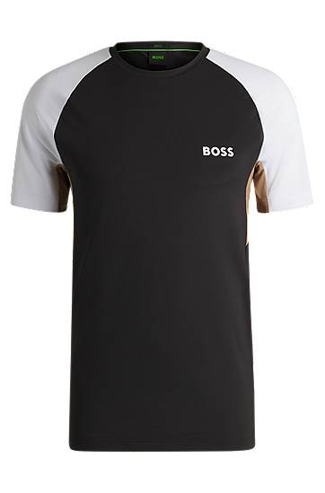 Тениска BOSS BOSS Active Color-Blocked T-Shirt Черно | 50539114, 0