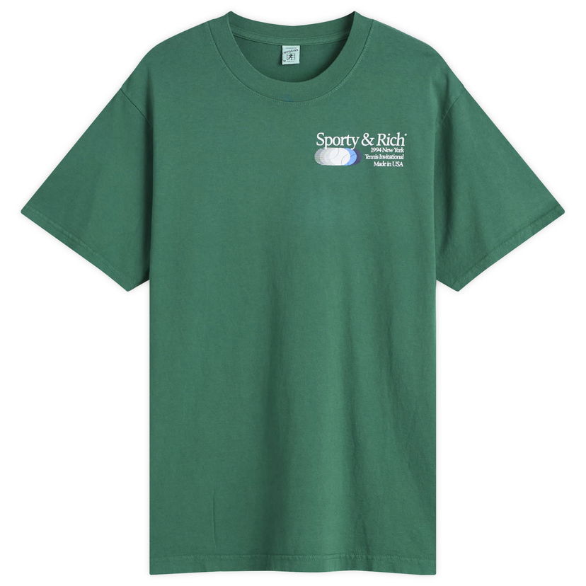 Тениска Sporty & Rich Invitational T-Shirt, Size Large Зелено | TO043621168GR03
