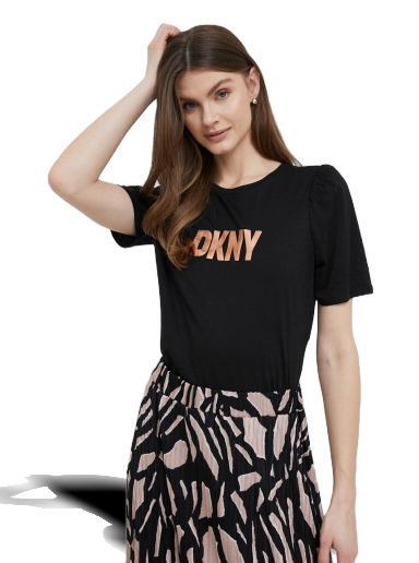 Поло тениска DKNY Gold Foil Tee Черно | P3AHSOQX