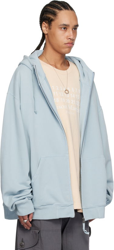 Суитчър Maison Margiela Maison Margiela Embroidered Logo Zip-Up Hoodie Синьо | S50HG0047 M25017, 1