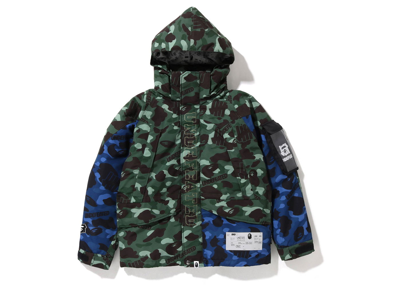 Яке BAPE Undefeated x Color Camo Snowboard Down Jacket Зелено | 1I73-144-902, 0