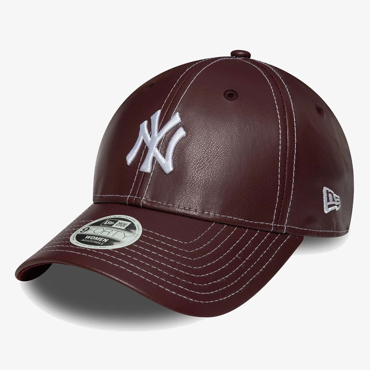 Шапка New Era Topstitch PU Adjustable Hat New York Yankees Бургунди | 60691322, 0