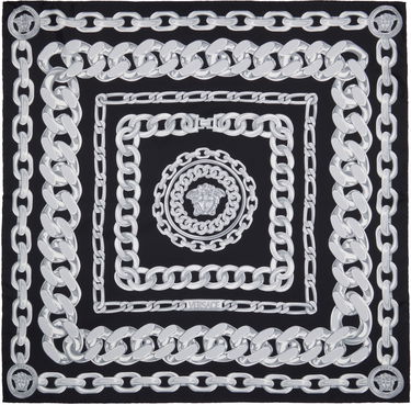 Шал Versace Versace Medusa Chains Large Silk Scarf Черно | 1001600_1A13762, 0