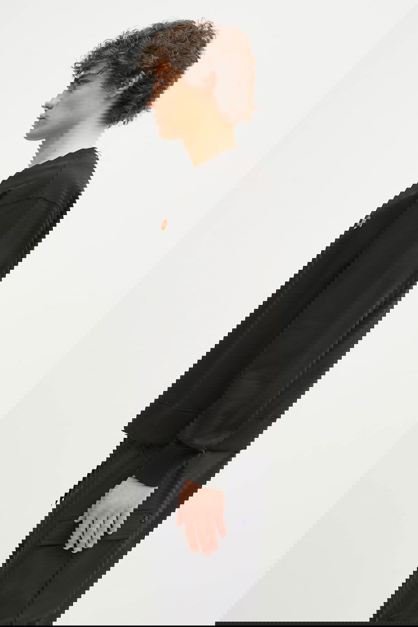 Суитчър KENZO Crewneck Sweatshirt with Embroidered Flower Motif Черно | FF55SW2654MF.99J, 1