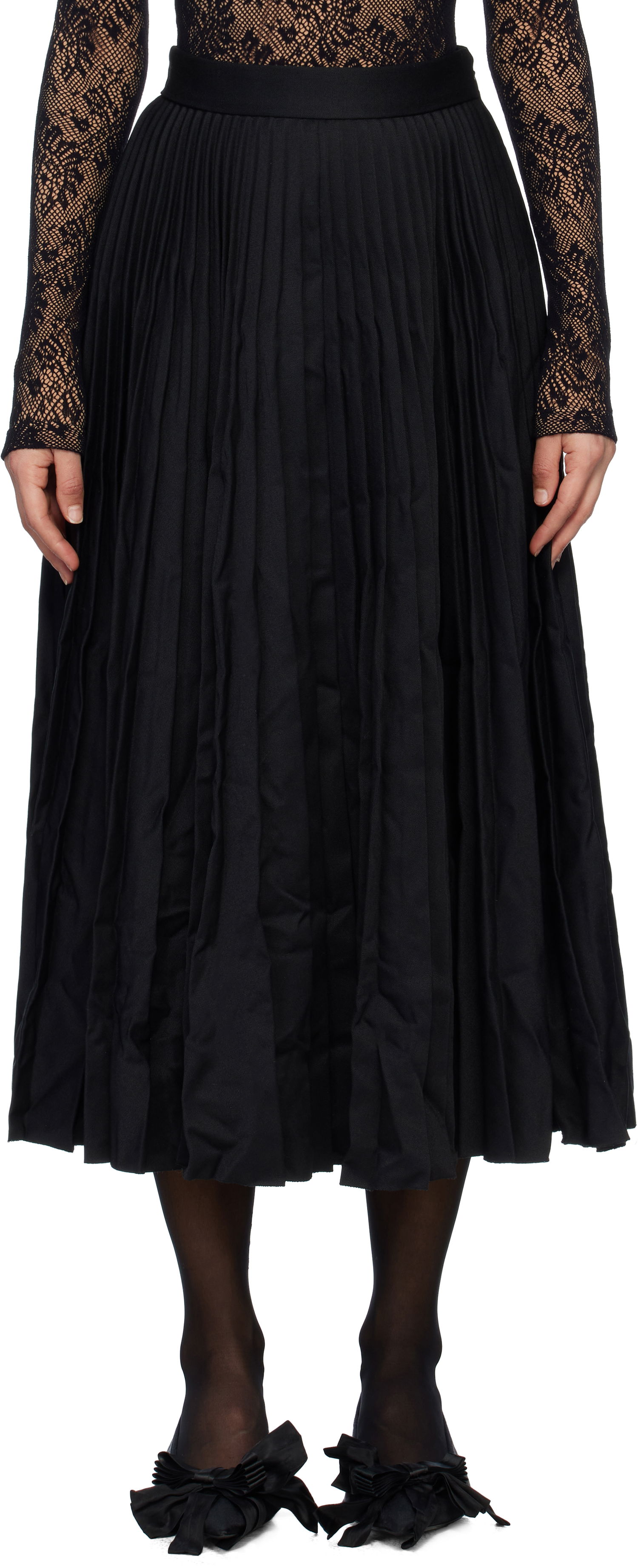Пола Balenciaga Pleated Midi Skirt Черно | 808777 TRT08, 0