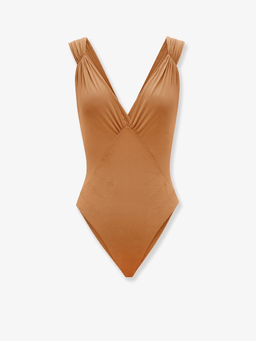 Бански Saint Laurent One-piece Swimsuit Кафяво | 801493Y7I182191