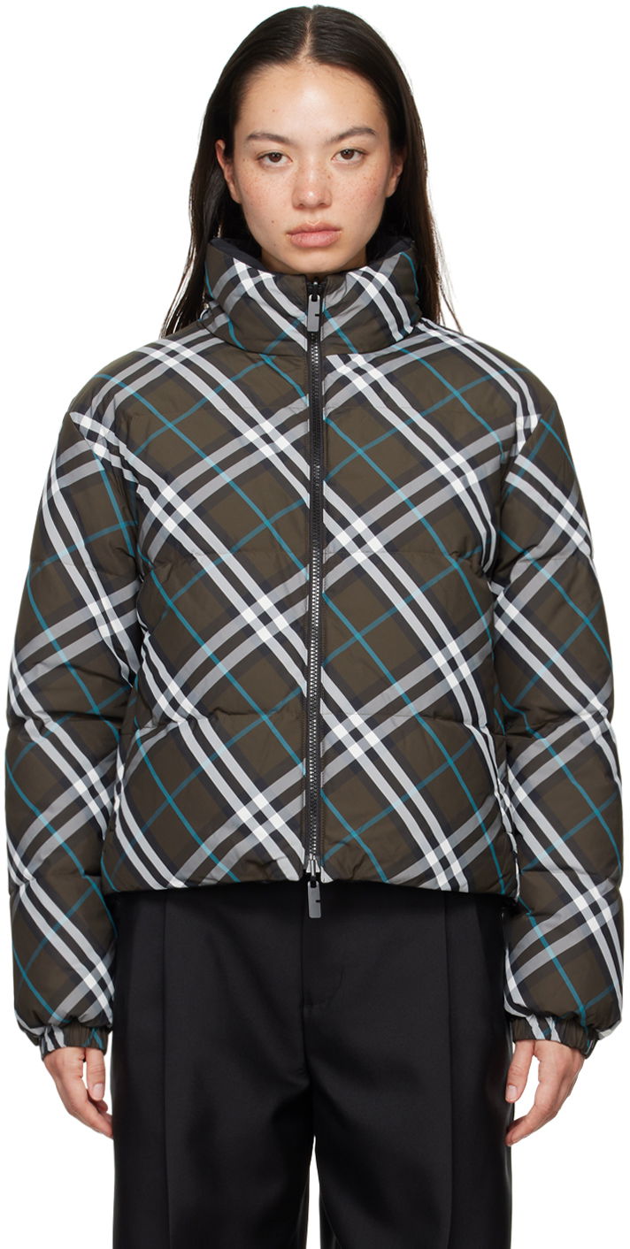Пухо яке Burberry Khaki Check Reversible Down Puffer Jacket Зелено | 8096131, 0