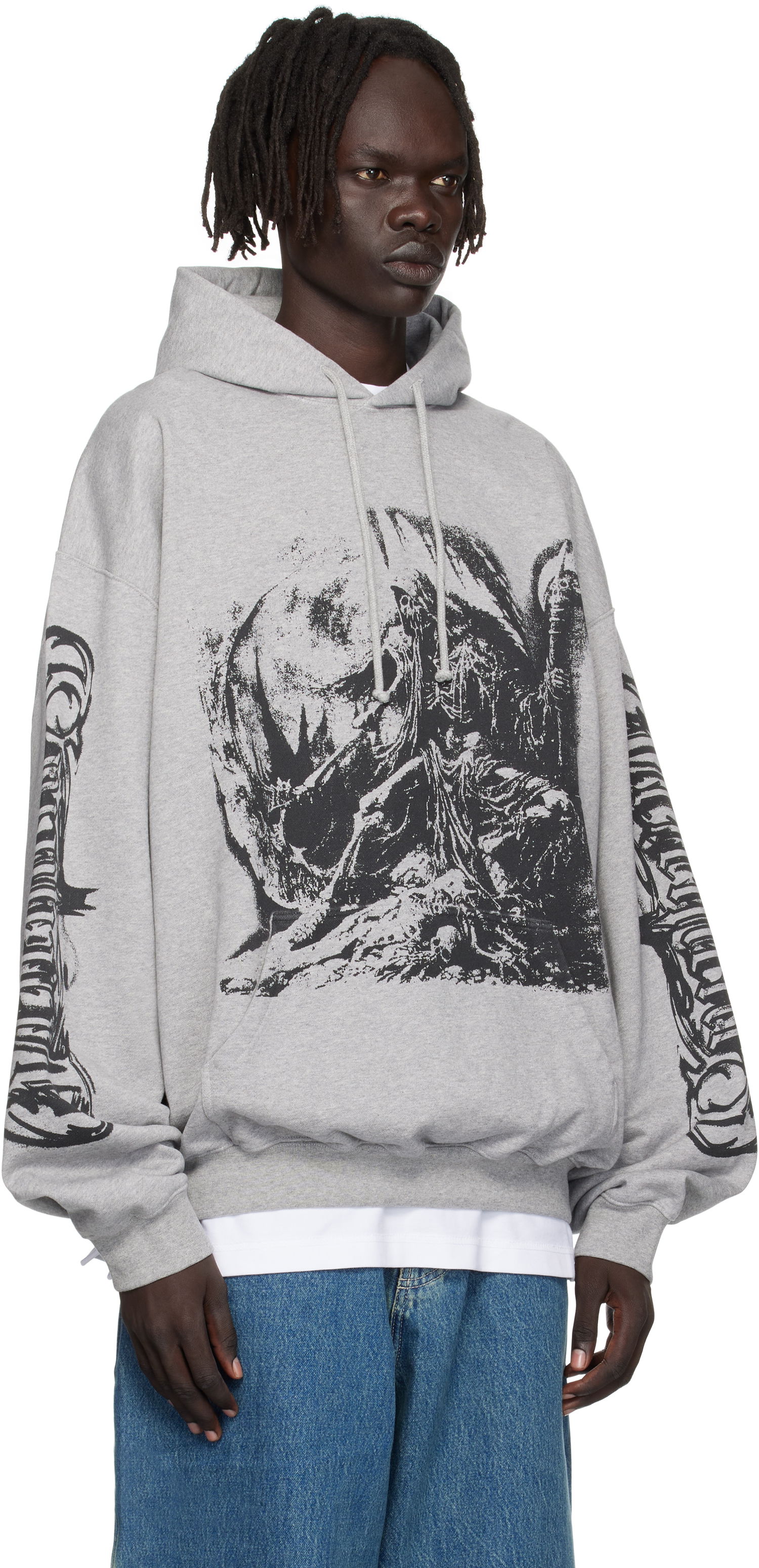 Суитчър VETEMENTS Vetements Goth Oversized Hoodie Сиво | UH76HD800G, 1