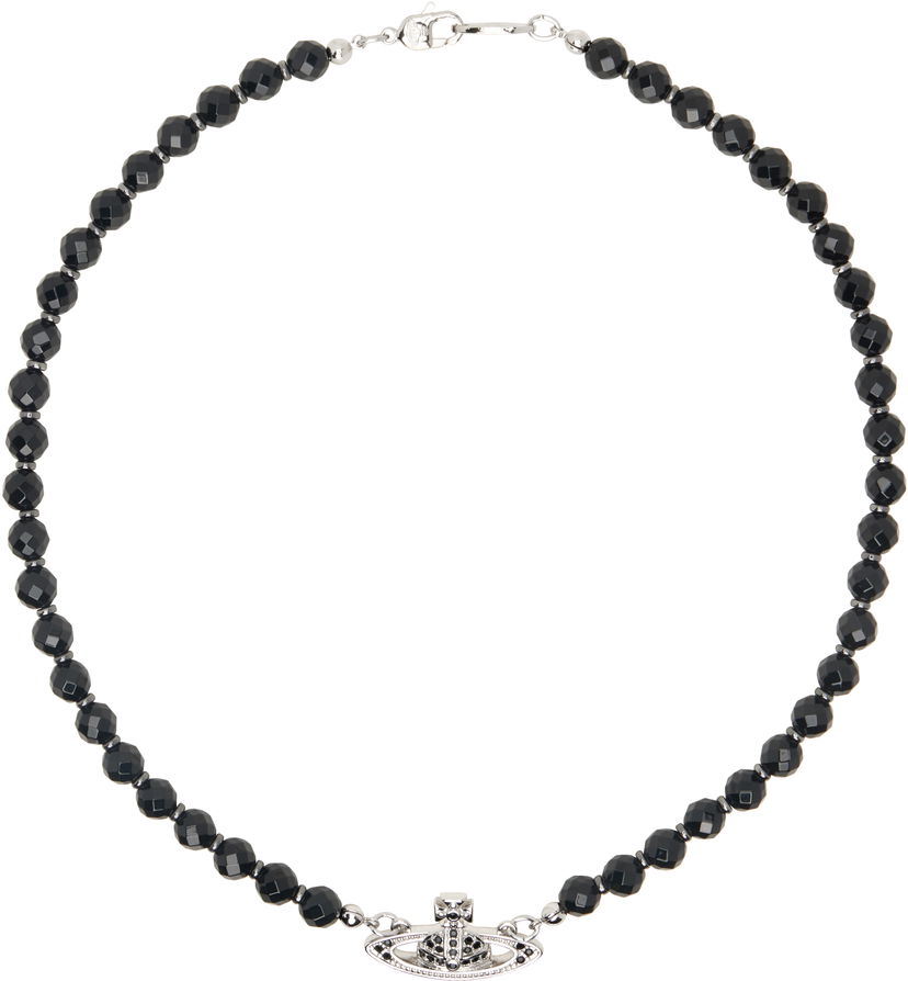 Колие Vivienne Westwood Silver & Black Choker Черно | 6303002F-02P178-CN