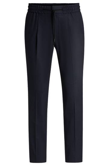 Панталони BOSS Slim-Fit Wool-Blend Trousers Тъмно синьо | 50541057, 0