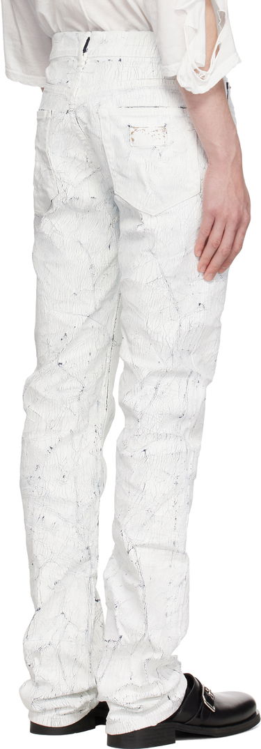 Дънки Maison Margiela MM6 Maison Margiela 5 Pocket Cracked Jeans Бяло | SH2LA0018 M30028, 2