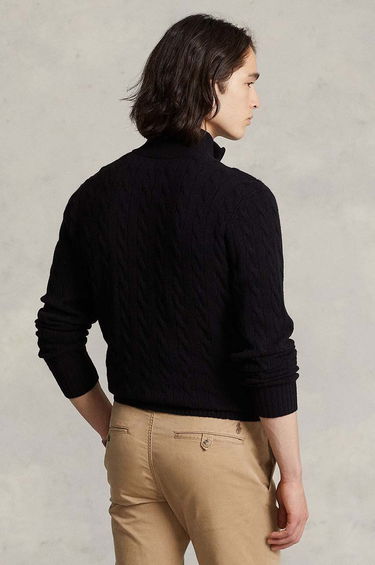 Пуловер Polo by Ralph Lauren Cable Knit Quarter-Zip Wool Sweater Черно | 710876766, 1