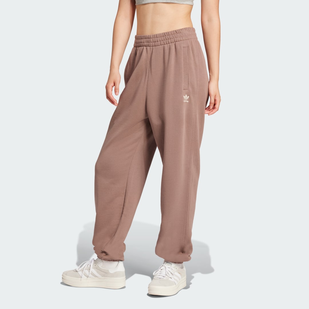 Спортни панталони adidas Performance Essentials French Terry Joggers Кафяво | JD1523, 0