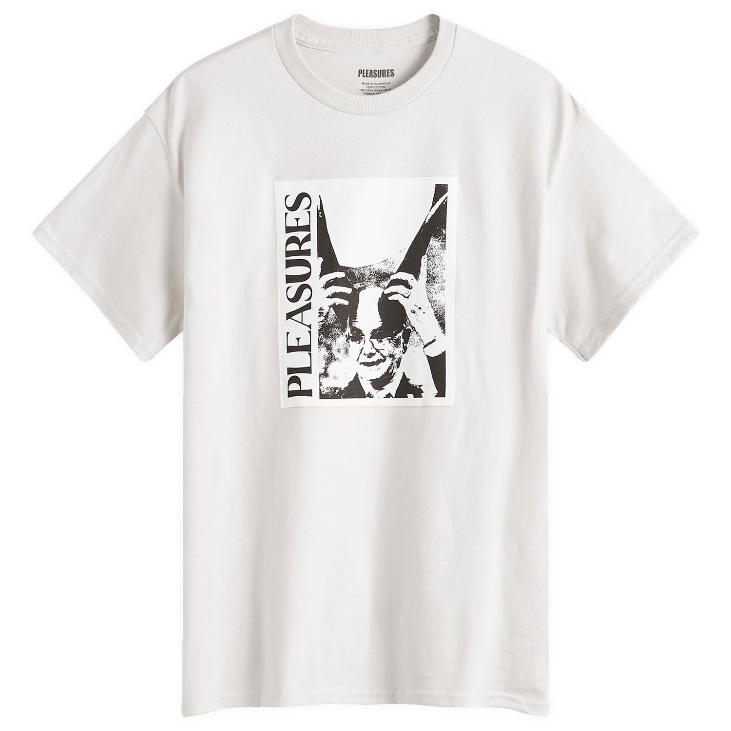 Тениска Pleasures Graphic Print Cotton T-Shirt Бяло | P24W041-GREY, 0