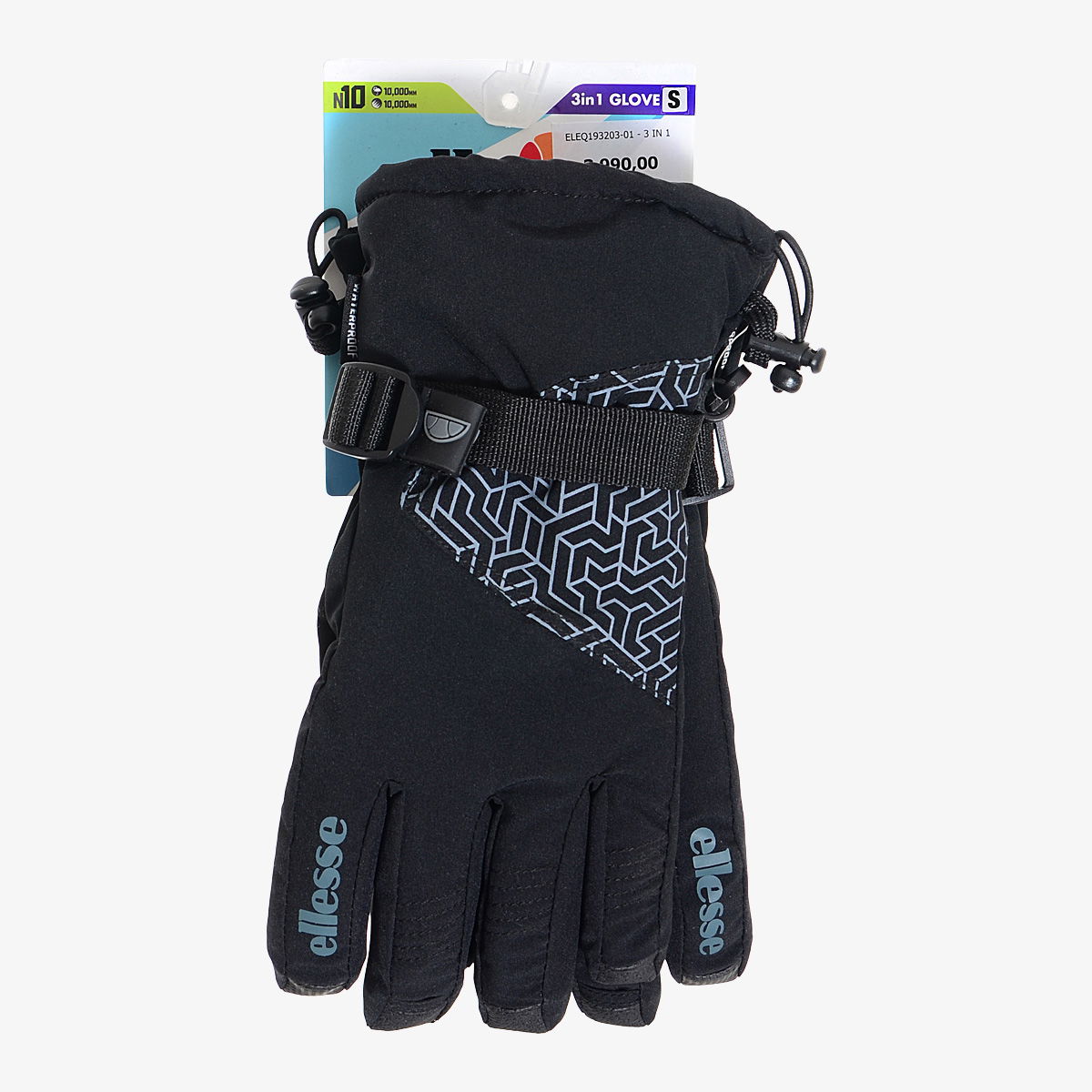 Ръкавици Ellesse 3 in 1 Waterproof Geometric Pattern Gloves Черно | ELEQ193203-01, 0