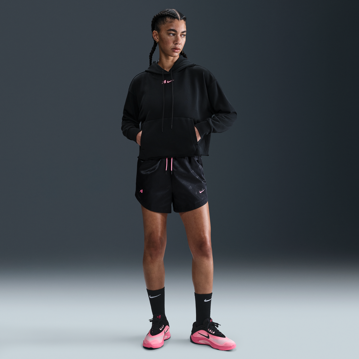 Суитчър Nike A'ja Wilson Cropped Basketball Hoodie Черно | HM7707-011, 1