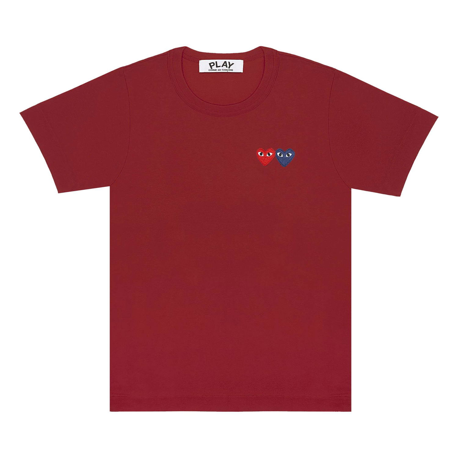 Тениска Comme des Garçons PLAY Double Hearts T-Shirt Бургунди | AZ T225 051 4, 1