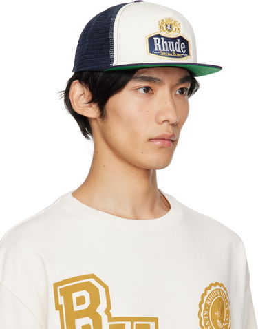 Шапка с козирка Rhude Rhude Embroidered 'Special Blend' Trucker Cap Тъмно синьо | RHPF25HA01742, 1