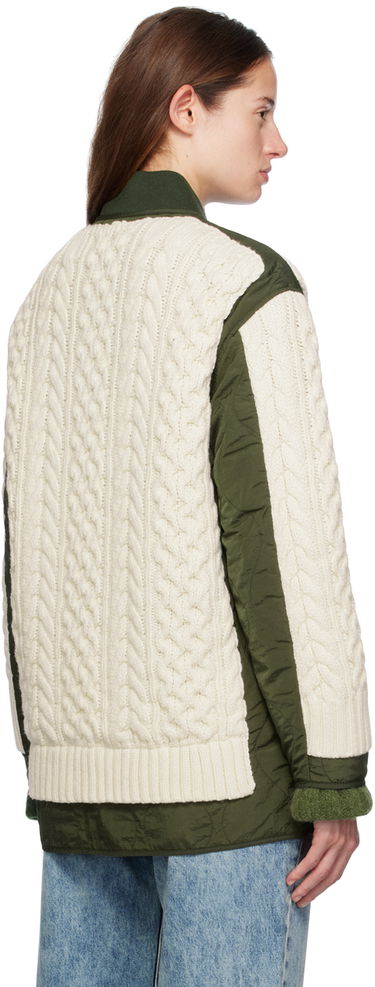 Пуловер rag & bone Rag & Bone Winnie Cable Knit Quilted Jacket Зелено | WAW24F20247724, 2