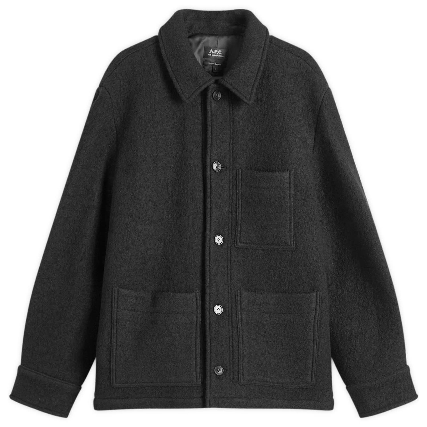 Яке A.P.C. Men's Emile Felted Wool Chore Jacket, Size Small Черно | WVBEH-H32029-LZZ, 1