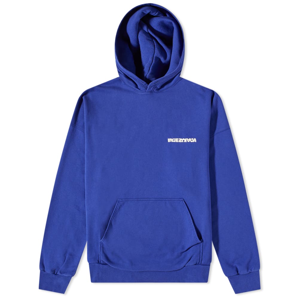 Суитчър Balenciaga Reverse Back Logo Hoody Indigo/Dirty White Синьо | 674986-TNVB6-4388, 0