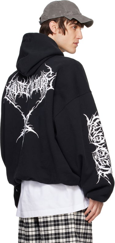 Суитчър VETEMENTS Vetements Death Metal Cropped Boxy Hoodie Черно | UA66HD620BW, 2