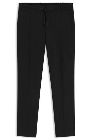 Панталони BOSS Slim-Fit Wool-Blend Twill Trousers Черно | 50547220, 0