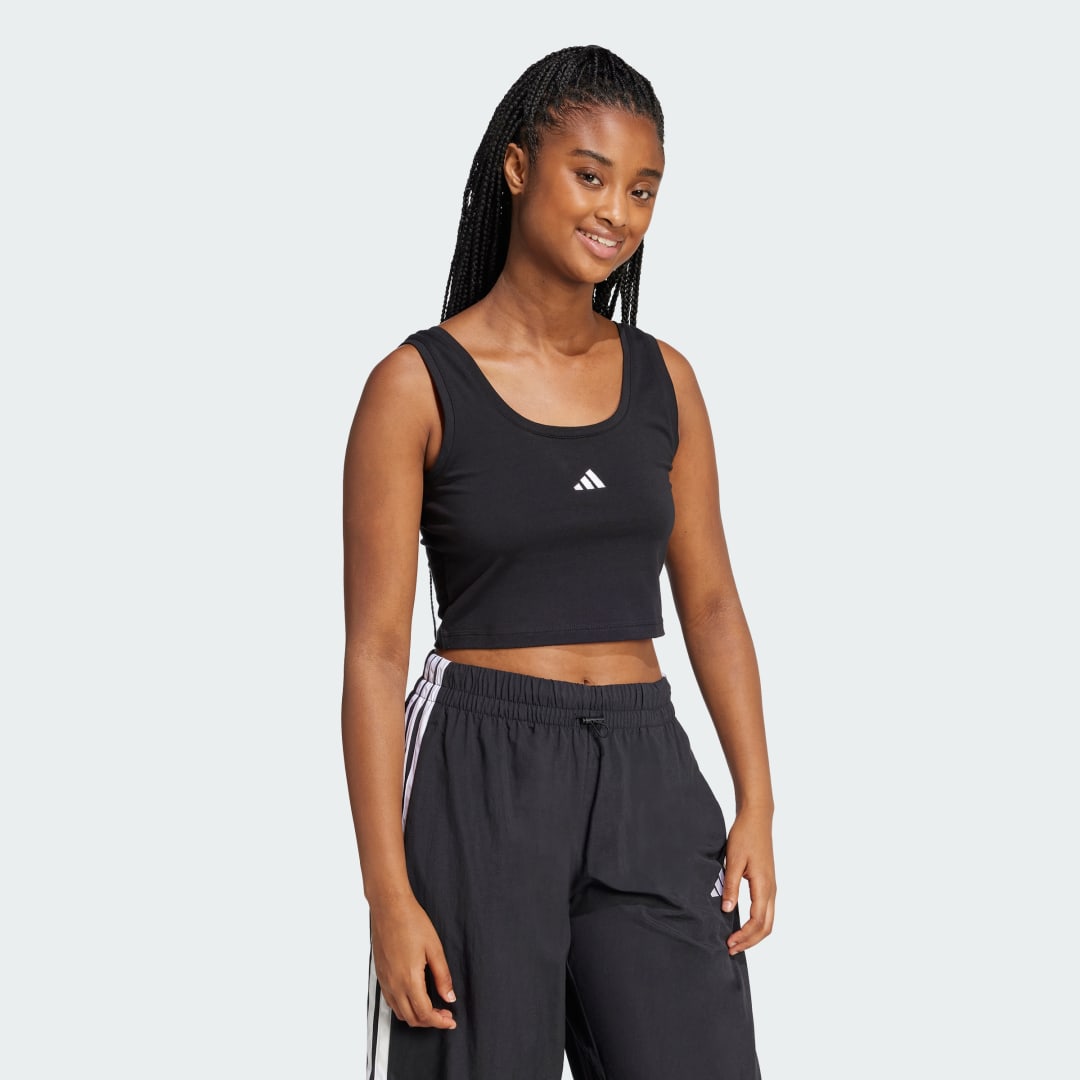 Съкратен топ adidas Performance Cotton Tank Top Черно | JE1321, 1