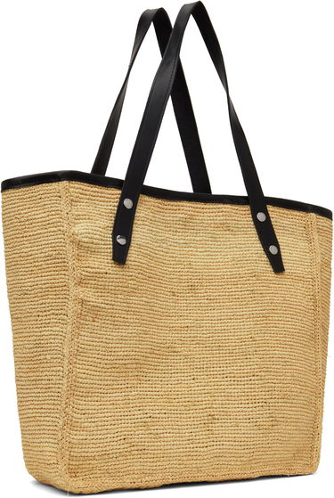 Голяма пазарска чанта rag & bone rag & bone Daily Leather-Trimmed Straw Tote Бежово | WHH24S1004TN04, 1