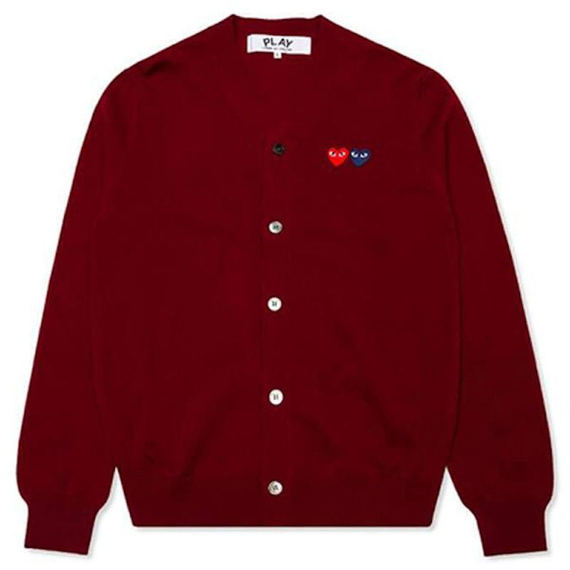 Пуловер Comme des Garçons Play Double Heart Cardigan Червено | AZ-N058-051-4