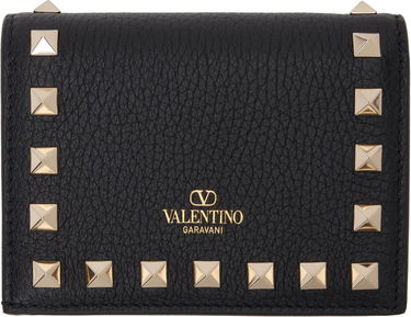 Портфейл Valentino Valentino Garavani Rockstud Grainy Calfskin Small Wallet Черно | 6W2P0P39VSH, 1