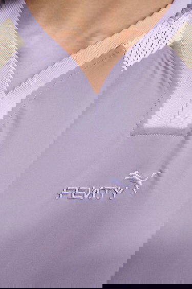 Тениска Puma FENTY V-Neck Oversized Mesh Panel T-Shirt Лилаво | 635638, 4