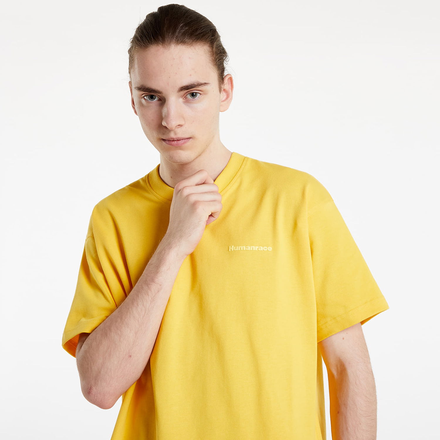 Тениска adidas Originals Pharrell Williams x Basics Tee Bold Gold Жълто | HG1806, 1