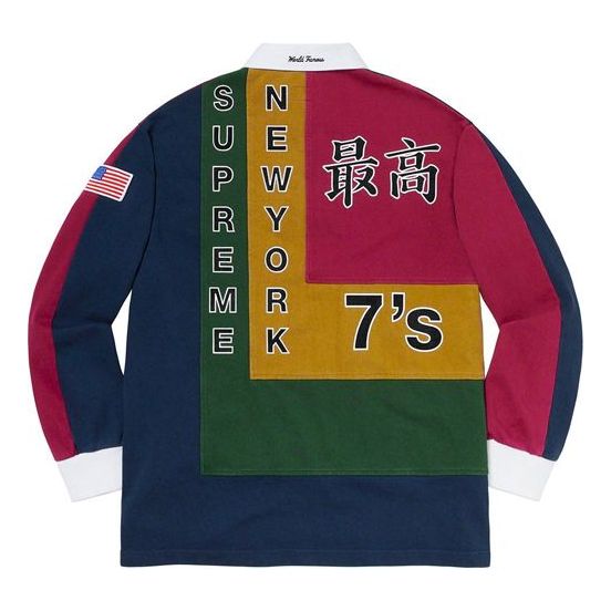 Поло тениска Supreme 7s Rugby Long Sleeve Polo Синьо | SUP-SS20-146