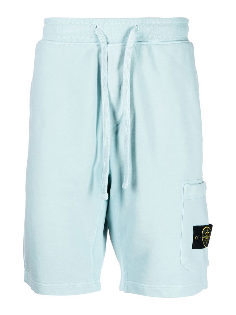 Къси панталони Stone Island Cotton Fleece Garment Dyed Shorts Тюркоазено | 761564651V0044