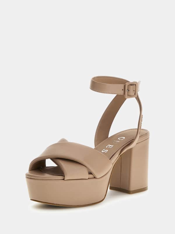 Облекло GUESS Shanny Genuine Leather Sandals Бежово | FLJSNNLEA03, 0